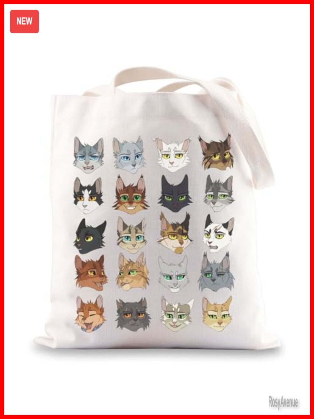 Canvas Tote Bag Cat Novels Shoulder Bag Extra Large Water Resistant